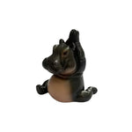 statuette hippopotame résine noir marron pose yoga méditation moderne minimaliste