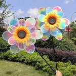 décoratif moderne fleur colorée rayures orange jaune bleu rose vert tringle noire extérieur jardin