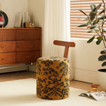 tabouret rotatif rembourré polyvalent bois massif vintage moderne coussin imprimé floral