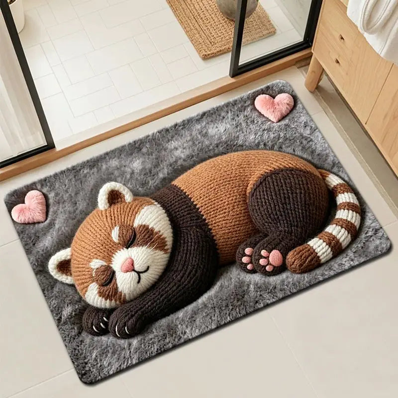 tapis bain doux antidérapant motif animaux mignons décoration chambre salon maison coton polyester