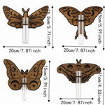 support mural boho chic plante papillon floral clips marron vert transparent