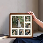 cadre photo bois clair moderne compartiments compartiments compartiments decoration intérieure souvenirs mariage portraits famille