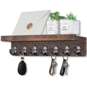 étagère murale bois rustique porte clés suspension rangement entrée champêtre
