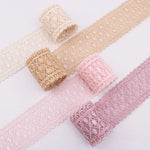 ruban dentelle fleuri rubans main artisanat coton polyester DIY accessoires décoration elastique beige rose