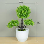 petit bonsaï artificiel plante pot blanc décoratif maison jardin fleurs roses vertes