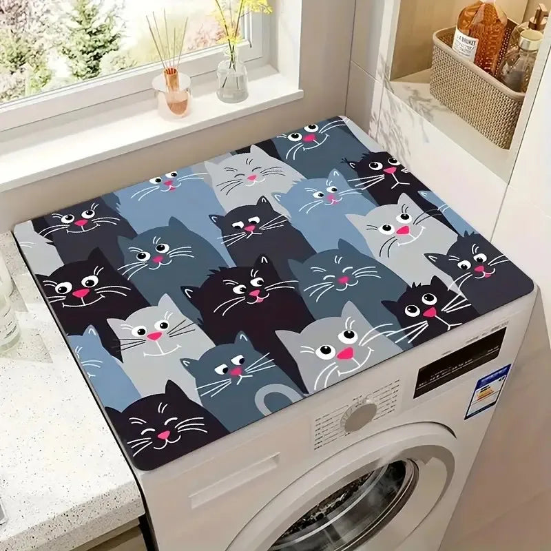 tapis séchage moderne chatons mignons gris noir blanc anti dérapant