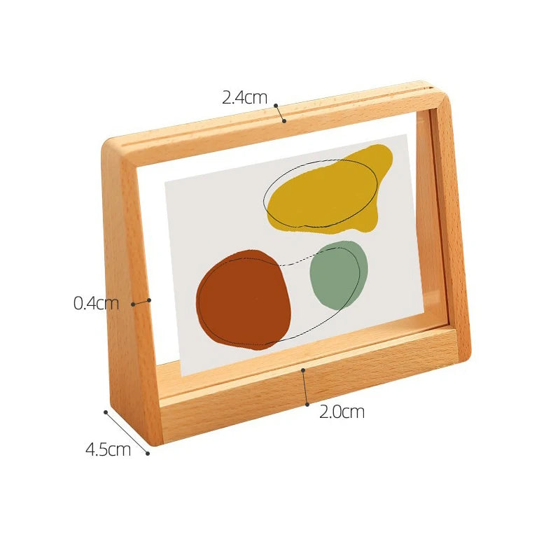 cadre photo moderne minimaliste bois clair imprimé graphique verre transparent maison 6pouces 7pouces