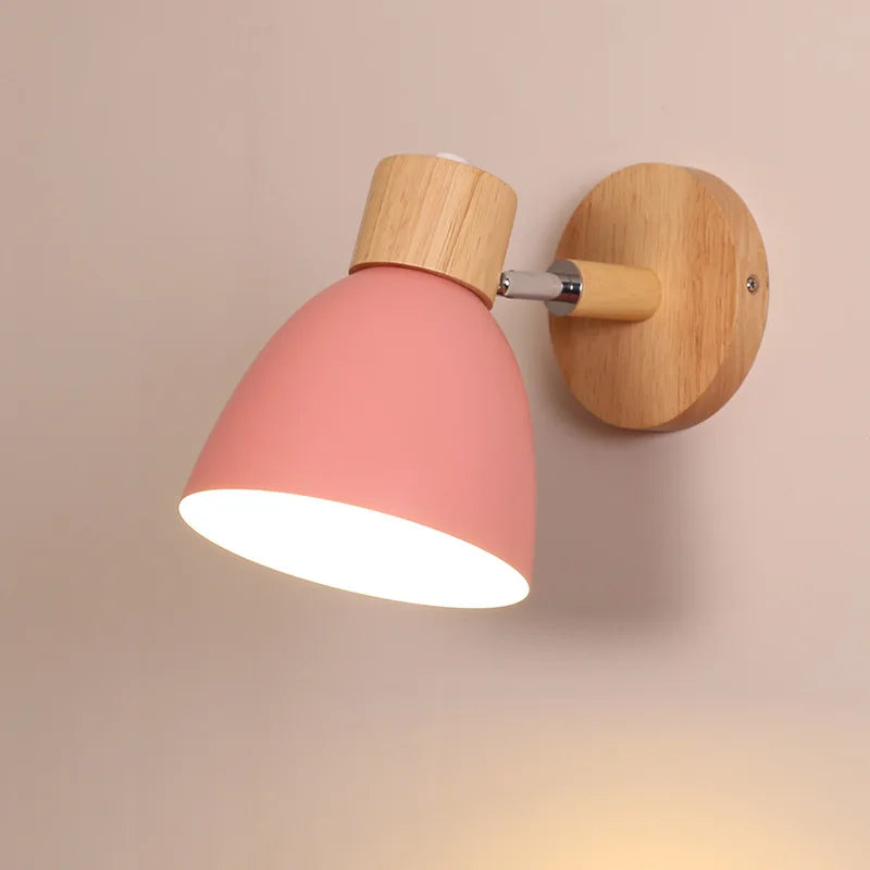 applique murale moderne bois naturel lampe intérieur salon chambre interrupteur câble