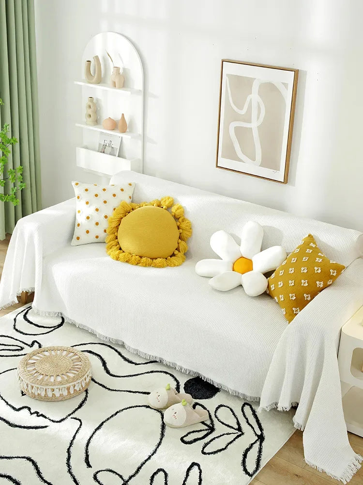 housse canapé réversible polyester multicolore motifs géométriques animaux moderne fleur ornement salon