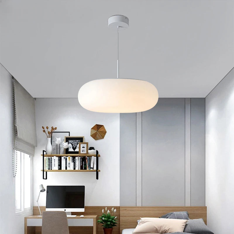 suspension lumineuse moderne 50cm blanc led câble ajustable opacité chambre salon