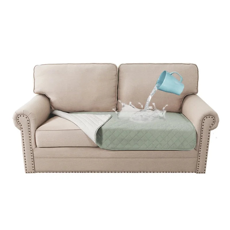 coussin protection canapé imperméable tissu microfibres beige clair quilté moderne lignes diagonales