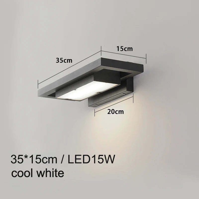 appliques murales modernes led gris métallisé extérieures ip65 étanches 2492000lm
