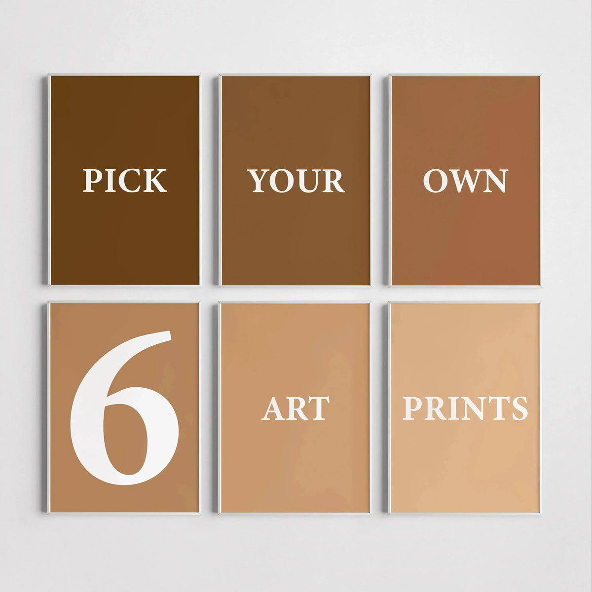 impressions d'art minimaliste moderne marron beige vert clair doré cadre doré toile personnalisée photo