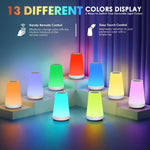 veilleuse led changeante couleur tactile rechargeable usb table portable rectangle blanc bois
