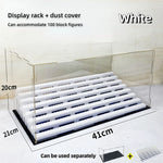 présentoir transparent moderne étages boîte rangement anti poussière noire blanche jouets