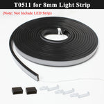 ruban led flexible noir mat moderne adhésif clips adhésifs noirs blancs silicone 5m 1m