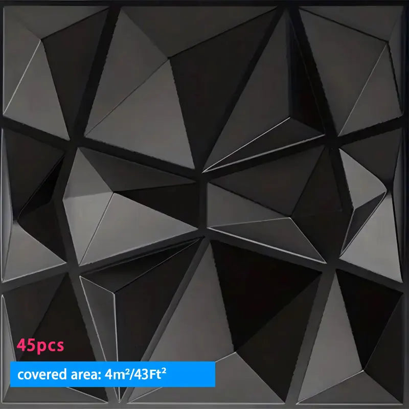 décoration murale moderne 3d autocollant triangles géométriques pvc résistant eau noir blancintérieur salon chambrehôtel