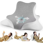 coussin ergonomique gris mousse mémoire forme tissu contemporain amovible lavable zipper haute qualité