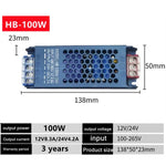 transformateur ac/dc 12v 24v 60w 100w led alimentation électrique bleu industrielle