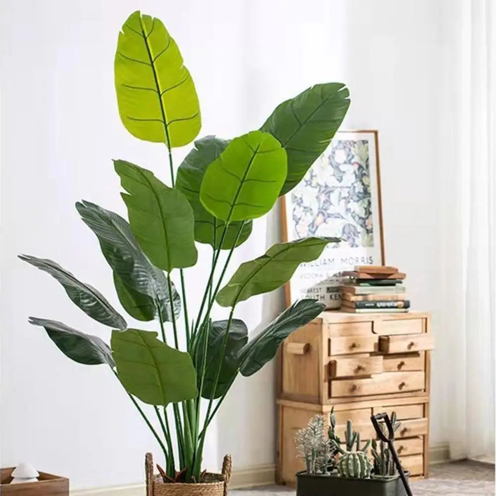 plantes artificielles ficus lyrata vertes modernes feuilles larges ovales tropicales décoration intérieure extérieure