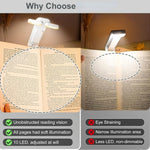 lampe lecture rechargeable led clip portable blanc trois couleurs adjustable charge type