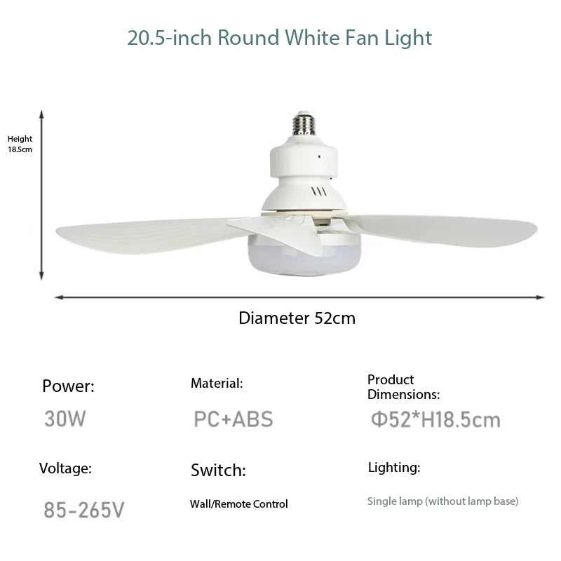 ventilateur lampe led blanc moderne facile chambre salon cuisine