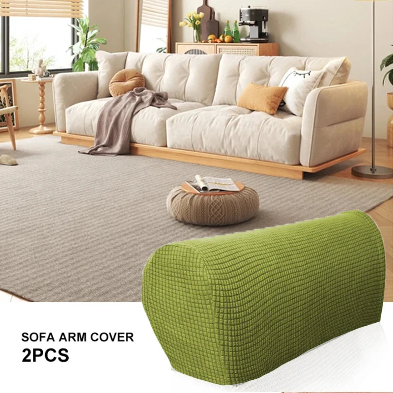 protège accoudoirs canapé tissu carreaux moderne adhésif rouge gris vert