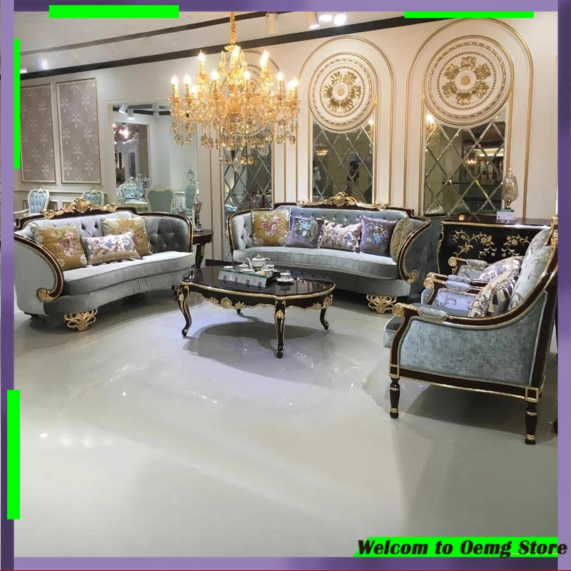 canapé d'angle gris clair velours ornements classique coussins deco moderne salon famille