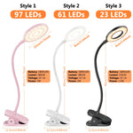 lampe table rechargeable rose pinces moderne couleurs ajustable batterie intégrée