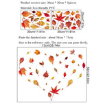 sticker mural feuilles automne adhésif moderne rouge orange vert chambre salon decoration