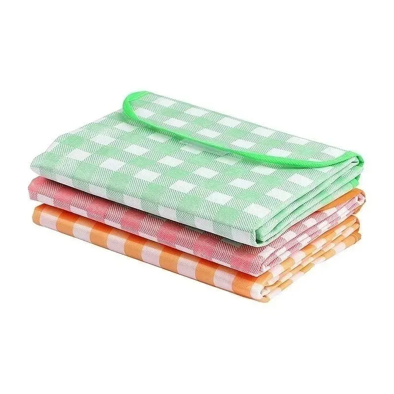 serviette pique nique jaune carreaux moderne portable velcro sac rangement
