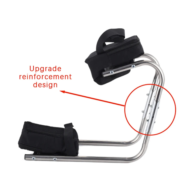appui genou pratique robuste tissu noir métal lisse ceintures ajustables jardin travaux agricole