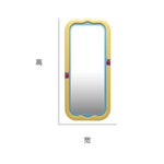 miroir moderne coloré jaune bleu rouge violet rond brillant yeillets