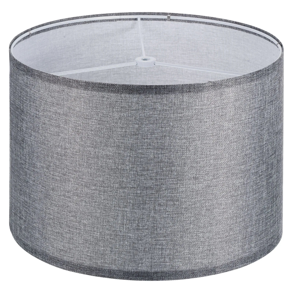abat jour moderne toile lin blanc clips facile table chevet lampe diamètre 33cm hauteur