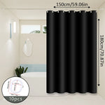 rideau douche noir uni moderne respectueux l'environnement 120cm 180cm opacité