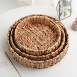 corbeille tissage feuilles naturel rustique panier rangement bois fruitier reutilisable diverse taille