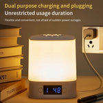 lampe veilleuse horloge rechargeable moderne chambre enfant blanc beige lumière douce télécommande