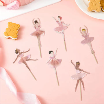 décoration gâteau anniversaire figurines danseuses tutus rose blanc ballet classique