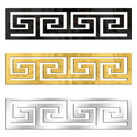 décoration murale adhésive miroir géométrique 12 pièces noir or argent modernes