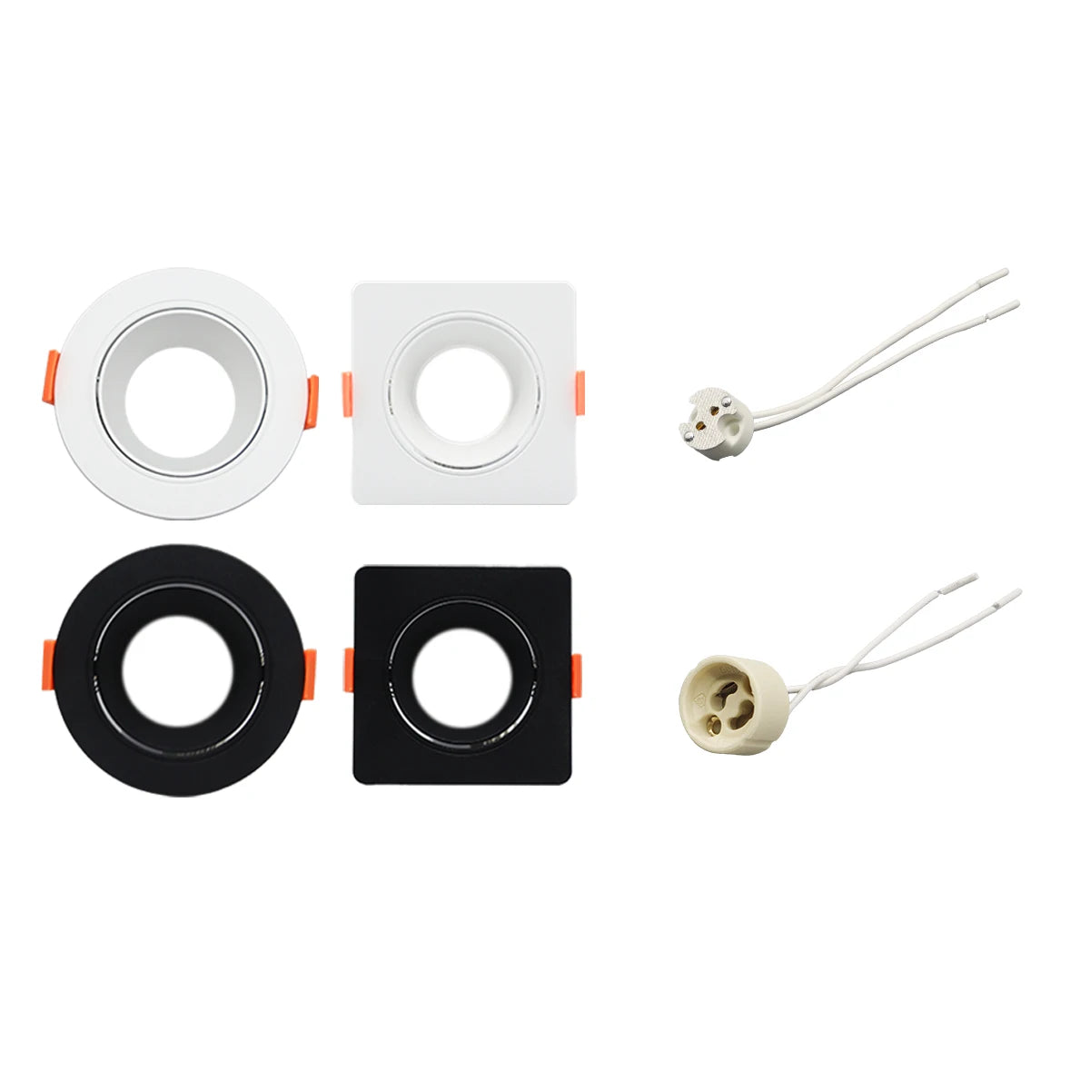 supports lampe led blanc noir clips modernes gu10 gu5.3 carré rond câble électrique