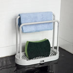 porte savon porte serviette moderne rangement évier salle bain blanc fixations invisibles serviettes gants