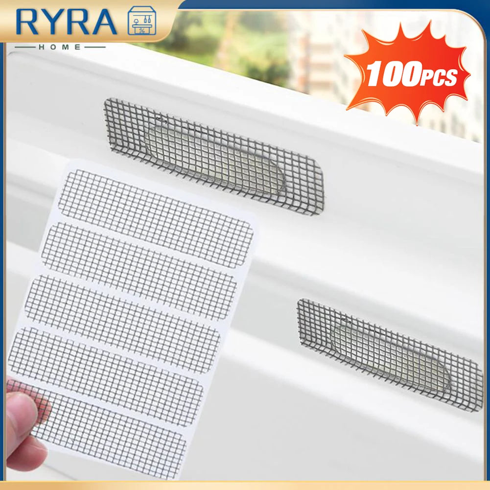 autocollant moustiquaire adhésif réparation fenêtre porte maille fine protection insectes intérieur blanc gris