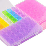 boîte rangement transparent compartiments multicolores accessoires nail art bijoux strass organisation pratique moderne