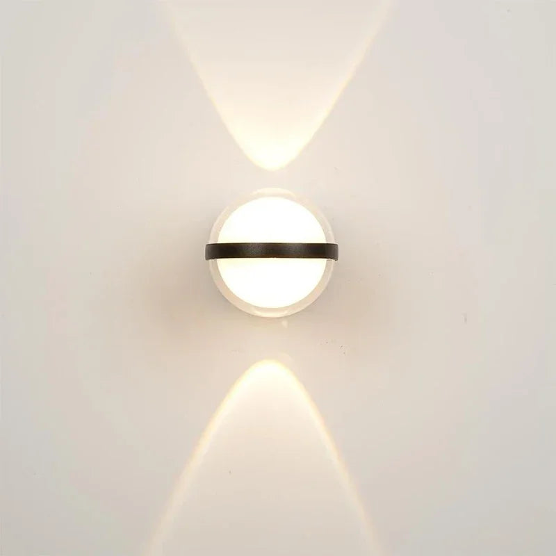 applique murale moderne led noir blanc ip65 verre borosilicate aluminium