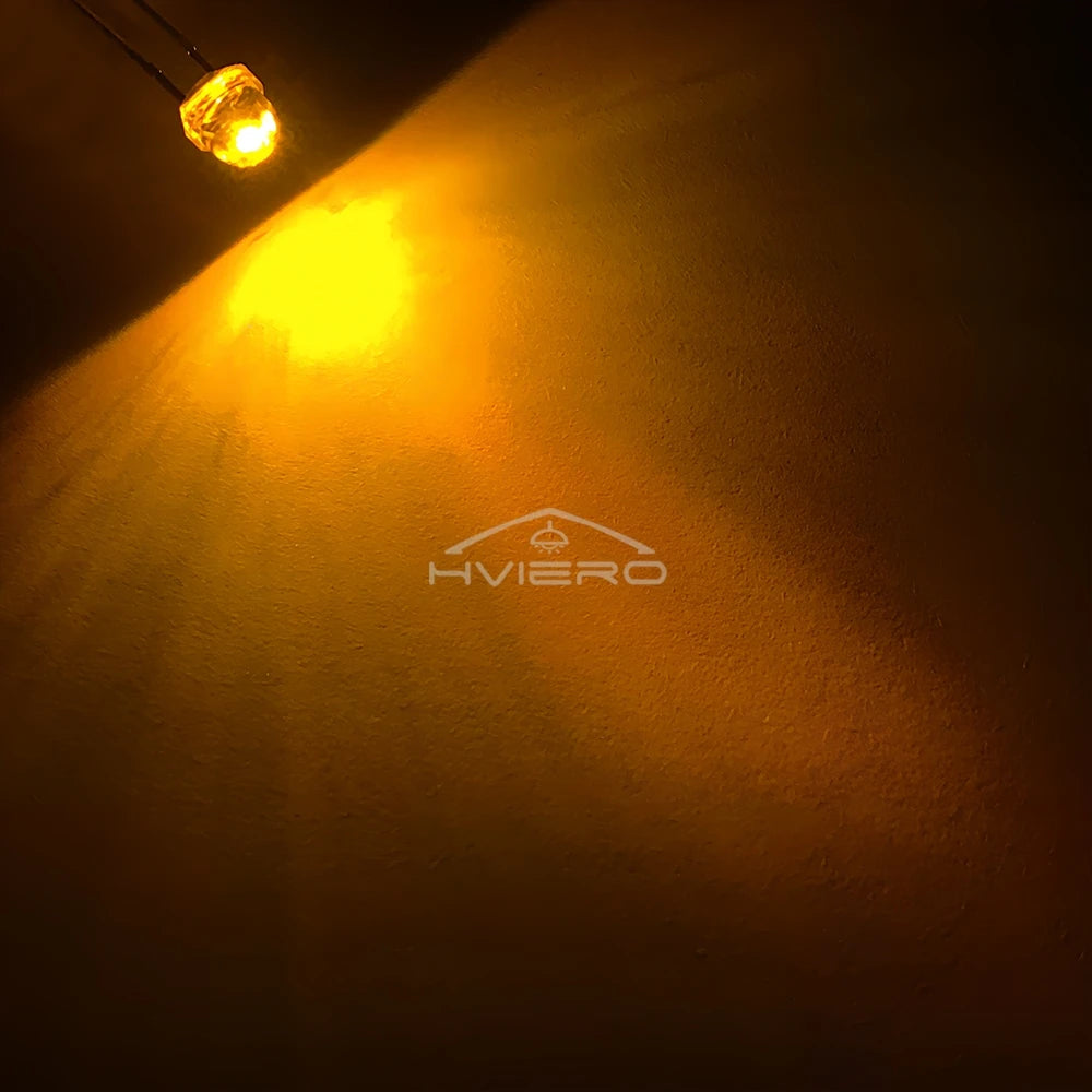 Diodes led 5mm bleu vert rouge blanc chaud jaune violet rose orange transparentes 20000h