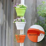 pots fleurs suspendus muraux plastique orange blanc vert réglables moderne minimaliste