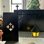 lampe poser rétro noire motif géométrique métal tringle suspension led