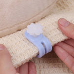clips fixation violet rose bleu fleurs blanches moderne pratique 12pcs