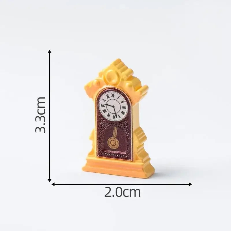 horloges miniatures vintage accessoires résine orange noir marron jaune classiques détaillées aiguilles cadres motifs