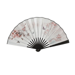 éventails pliants traditionnels chinois fleurs papillons calligraphie paysages noir blanc bleu gris rose support